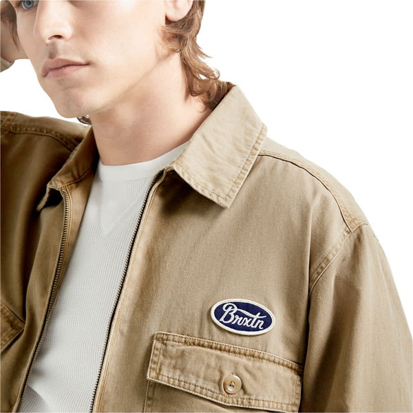 2026 Brixton Mens Trademark Lightweight Garage Jacket 03489 - Washed Khaki